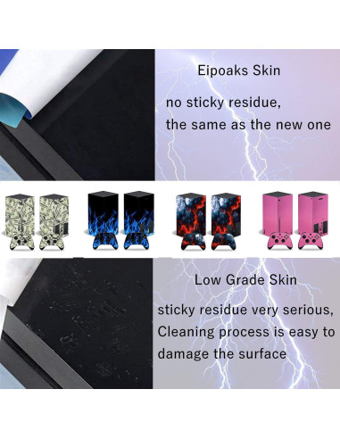 Piel Vinilo Protector Xbox Series X Eipoaks Fuego Azul