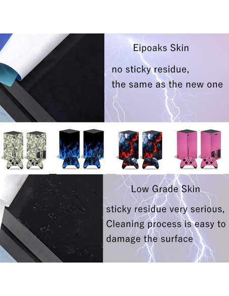 Piel Vinilo Protector Xbox Series X Eipoaks Fuego Azul