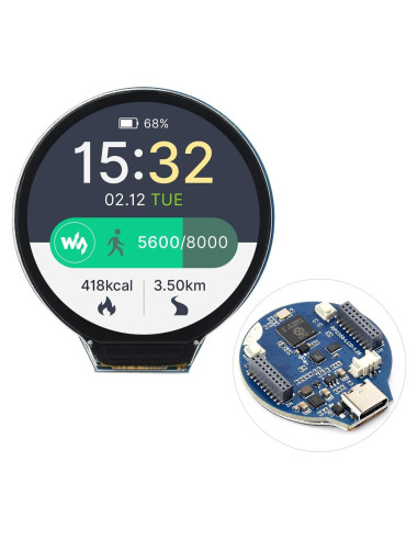 Placa MCU Waveshare RP2350 con LCD 1.28" IPS 240x240
