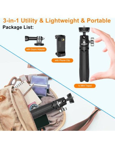 Trípode Mini 3-en-1 Ailight para Teléfono y Cámara - 31 cm