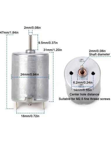 Motor de Corriente Continua Swhmc 3V-12V 280 Micro 42x24mm