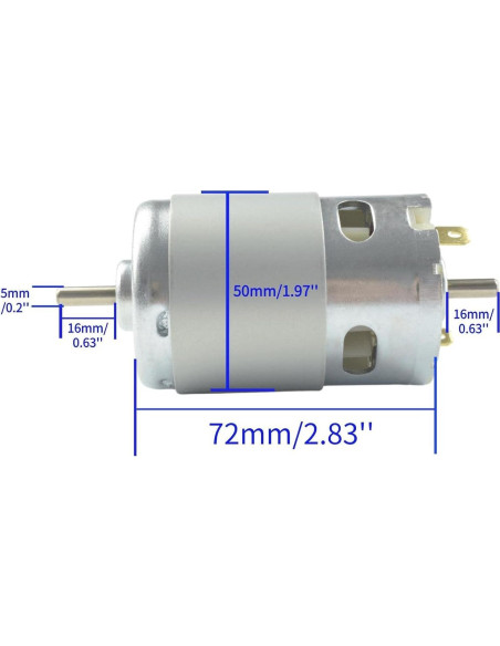 Motor 895 CONQUERALL 12V 6000RPM 24V 12000RPM Doble Eje