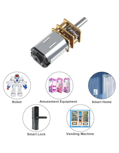 3 Motores de Reducción N20 3V 15RPM Metal para Juguetes RC
