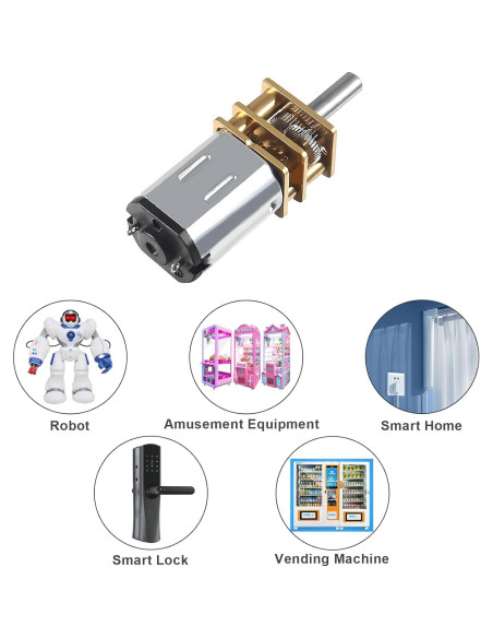 3 Motores de Reducción N20 3V 15RPM Metal para Juguetes RC