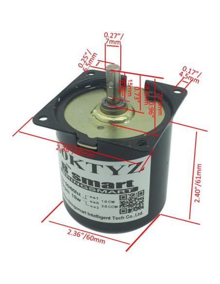 Motor Eléctrico Bringsmart 60KTYZ 110V 110rpm Bajo Ruido