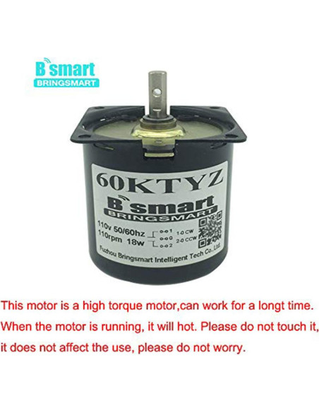 Motor Eléctrico Bringsmart 60KTYZ 110V 110rpm Bajo Ruido