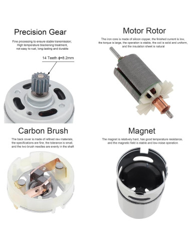Motor DC RS550 21V 28000RPM 8.2mm 14 Dientes FLXDirect