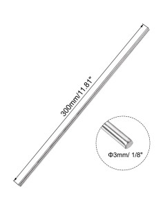 Varilla Redonda Sólida de Acero Inoxidable 304 Uxcell 3mm - 10pcs 2