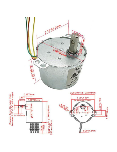 Motor de Engranaje AC BRINGSMART 110V 20rpm Bajo Ruido
