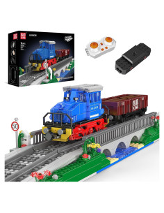 Locomotora Diésel Mould King ESU KG230 con Puente y Vías 1117 Pzs