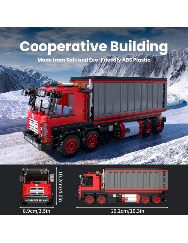 Camión Contenedor Rojo Mould King 24069 630 Piezas