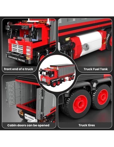 Camión Contenedor Rojo Mould King 24069 630 Piezas