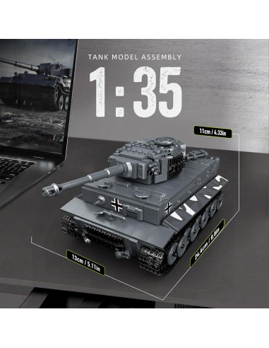 Mould King 20014 Tanque Tigre RC Juguete Construcción 800 Piezas