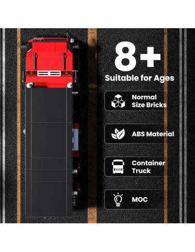 Camión Contenedor Rojo Mould King 24069 630 Piezas
