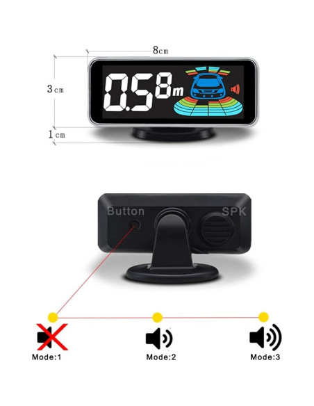 Sistema Parktronic NY-006-008 con 8 Sensores y Pantalla LCD