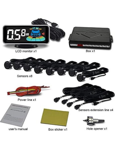 Sistema Parktronic NY-006-008 con 8 Sensores y Pantalla LCD