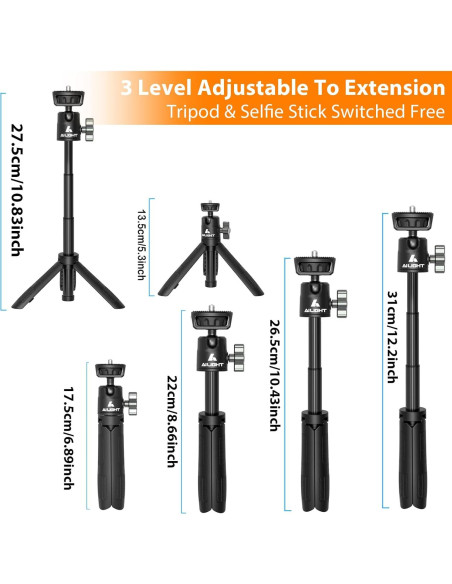 Trípode Mini 3-en-1 Ailight para Teléfono y Cámara - 31 cm