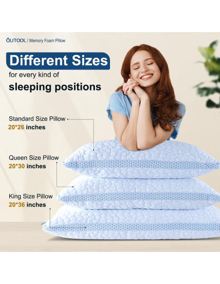 Almohadas de Enfriamiento QUTOOL Estándar 2 Piezas 50.8x66cm Almohadas de Enfriamiento QUTOOL Estándar 2 Piezas 50.8x66cm