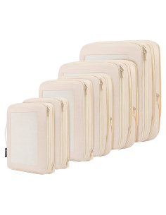 Cubos de Compresión para Viaje BAGAIL 6 Set Beige Cuadrado