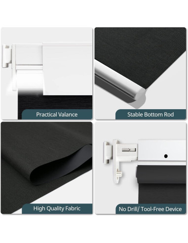 Persianas Motorizadas Hapadif MH100 71x183cm Blackout Negro