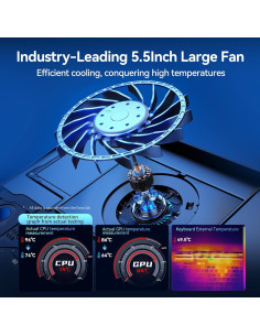 Enfriador de Laptop llano V12 RGB 15.6-21" Ajustable 2