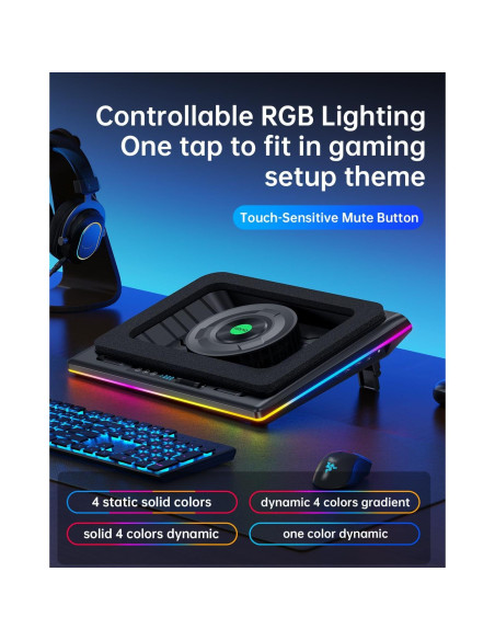 Enfriador de Laptop llano V12 RGB 15.6-21" Ajustable