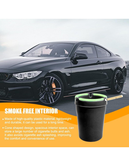 Cenicero de Auto Mandark, 2 Piezas, Portátil y Sin Humo