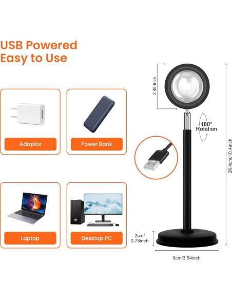 Proyector de Lámpara de Atardecer Tsrarey LT-06 RGB Control Remoto