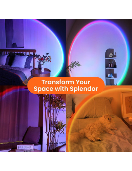 Proyector de Lámpara de Atardecer Tsrarey LT-06 RGB Control Remoto