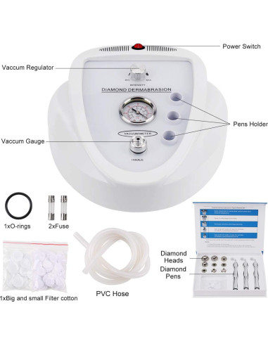Máquina de Microdermoabrasión Yofuly, 17 Piezas, 65-68 cmHg