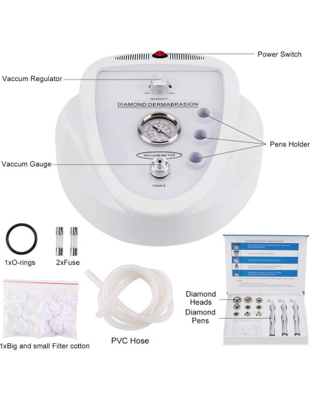 Máquina de Microdermoabrasión Yofuly, 17 Piezas, 65-68 cmHg