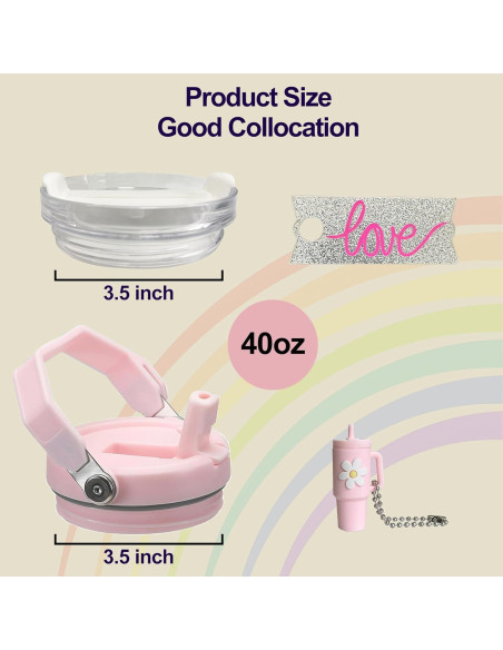 Tapa de Reemplazo para Vaso Stanley 40 oz Ameizicong 2 Piezas Tapa de Reemplazo para Vaso Stanley 40 oz Ameizicong 2 Piezas