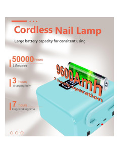 Lámpara de Uñas UV Inalámbrica Lumcrissy 220W con Pantalla Táctil 2