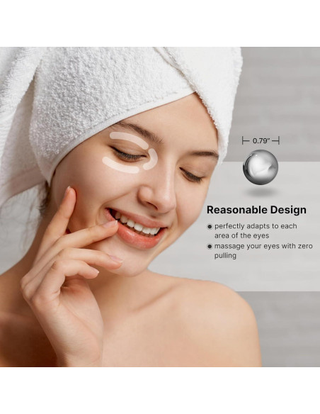 Aplicador de Crema para Ojos QooWo 2-en-1 con Rodillo de Hielo