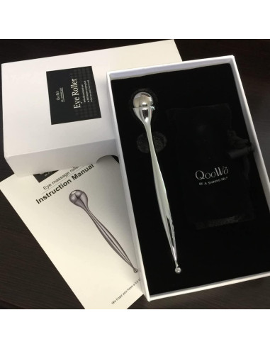 Aplicador de Crema para Ojos QooWo 2-en-1 con Rodillo de Hielo