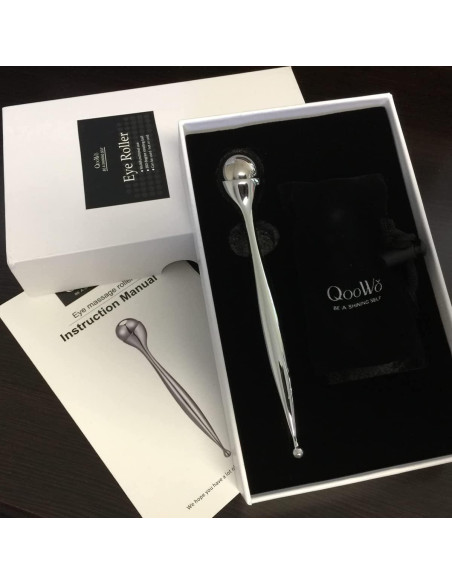 Aplicador de Crema para Ojos QooWo 2-en-1 con Rodillo de Hielo