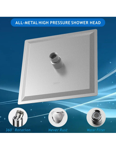 Cabezal de Ducha Voolan 15.24 cm Acero Inoxidable Niquelado