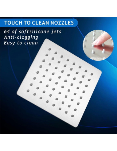 Cabezal de Ducha Voolan 15.24 cm Acero Inoxidable Niquelado