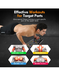 Tabla de Flexiones MQRW Grande Portátil con Accesorios de Fitness 2