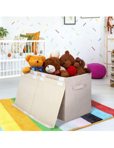Caja de Juguetes Grande popoly 83 Litros Lino Beige Plegable 2