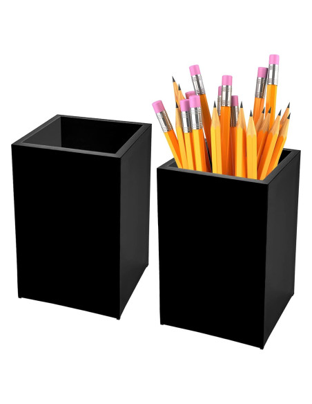 Soporte de Lápiz y Bolígrafos Acrílico Negro Cerpourt - 2 Piezas Soporte de Lápiz y Bolígrafos Acrílico Negro Cerpourt - 2 Piezas