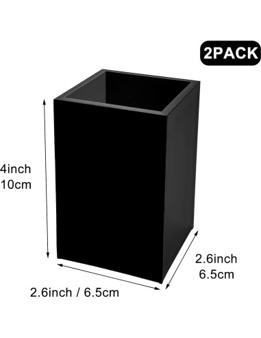 Soporte de Lápiz y Bolígrafos Acrílico Negro Cerpourt - 2 Piezas