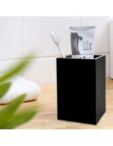 Soporte de Lápiz y Bolígrafos Acrílico Negro Cerpourt - 2 Piezas