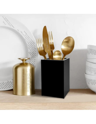 Soporte de Lápiz y Bolígrafos Acrílico Negro Cerpourt - 2 Piezas