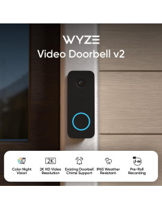 Timbre de Video WYZE V2 2K con Audio Bidireccional IP65 2