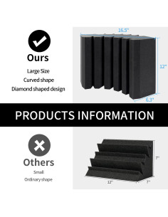 Paquete de 4 trampas de graves acústicas FS03EBT02 41.91x16x30.48 cm 2