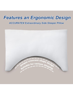 Almohada ACCURATEX Queen Ajustable 100% Algodón Media Luna 2