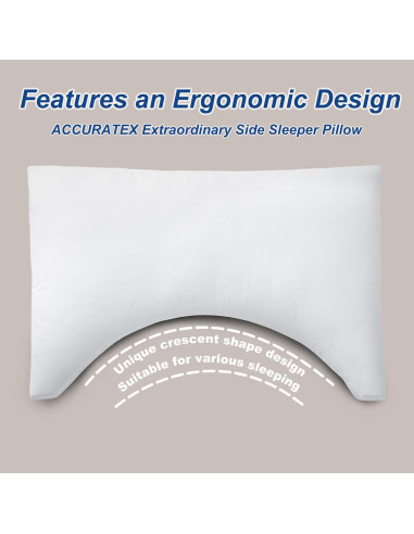 Almohada ACCURATEX Queen Ajustable 100% Algodón Media Luna