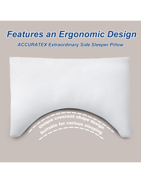 Almohada ACCURATEX Queen Ajustable 100% Algodón Media Luna