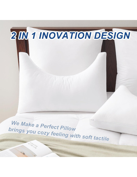 Almohada ACCURATEX Queen Ajustable 100% Algodón Media Luna